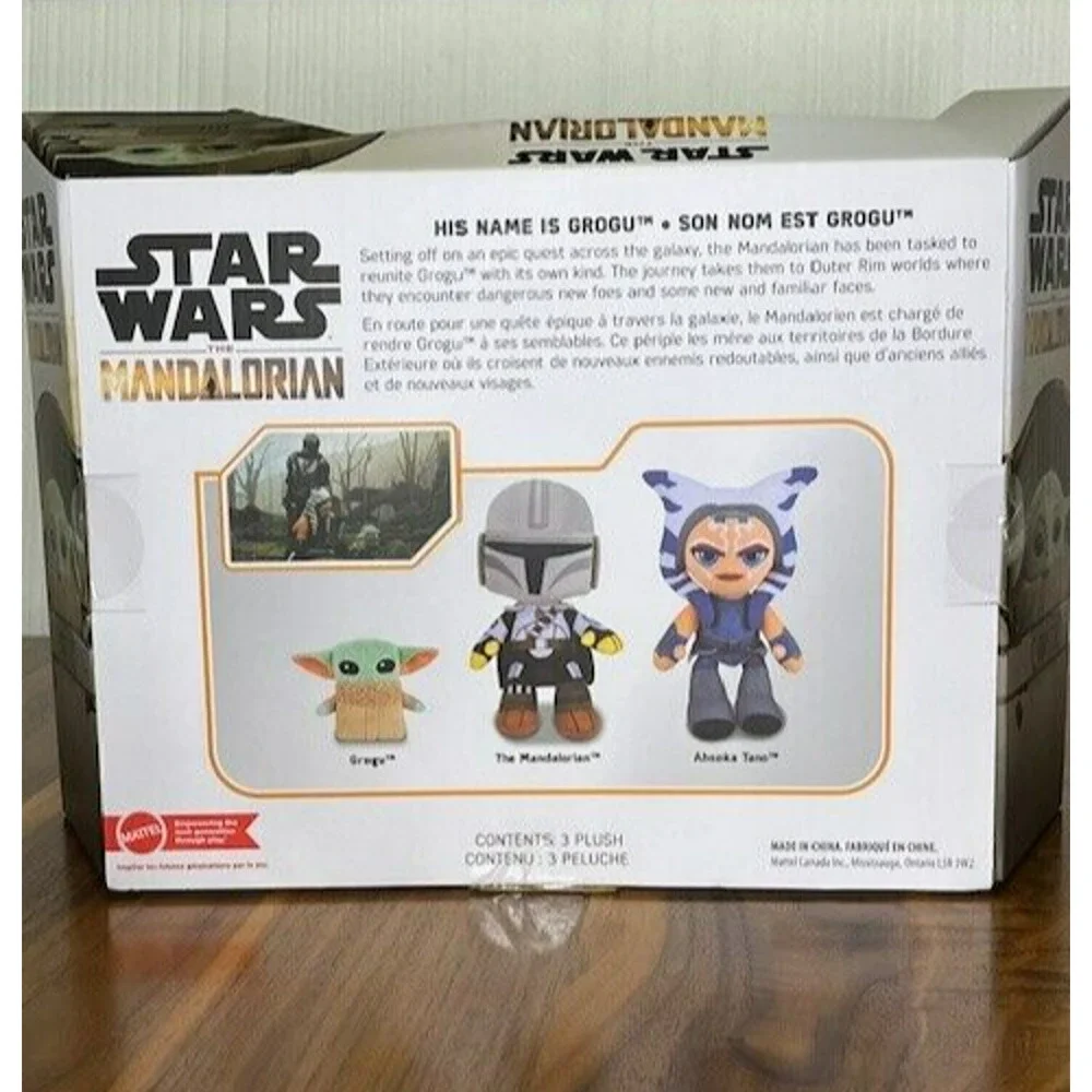 Mattel Star Wars The Mandalorian His Name is Grogu 3 Pack Plush Set NEW in box